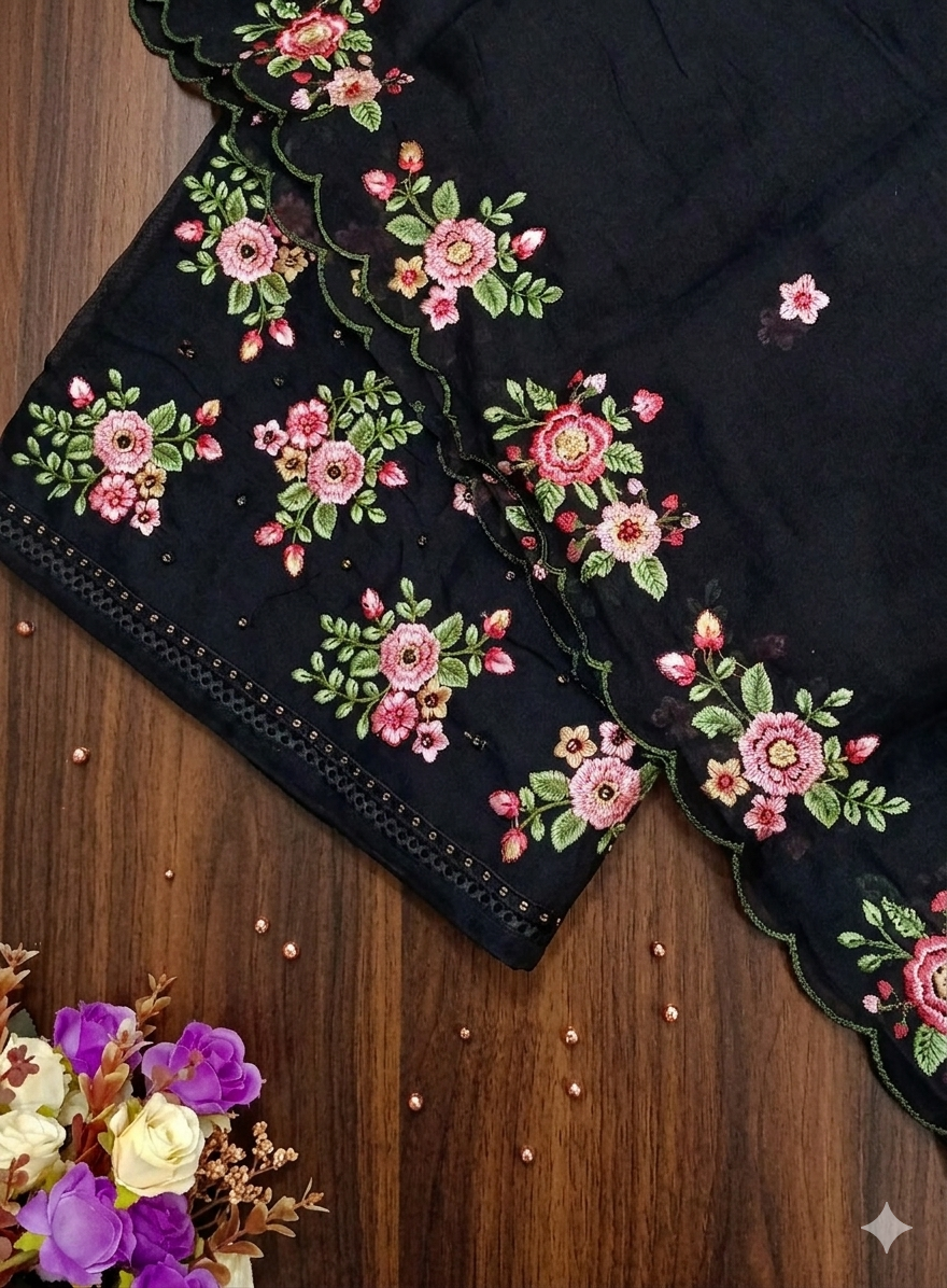 Woman wearing a royal maroon silk churidhar with gold embroidery