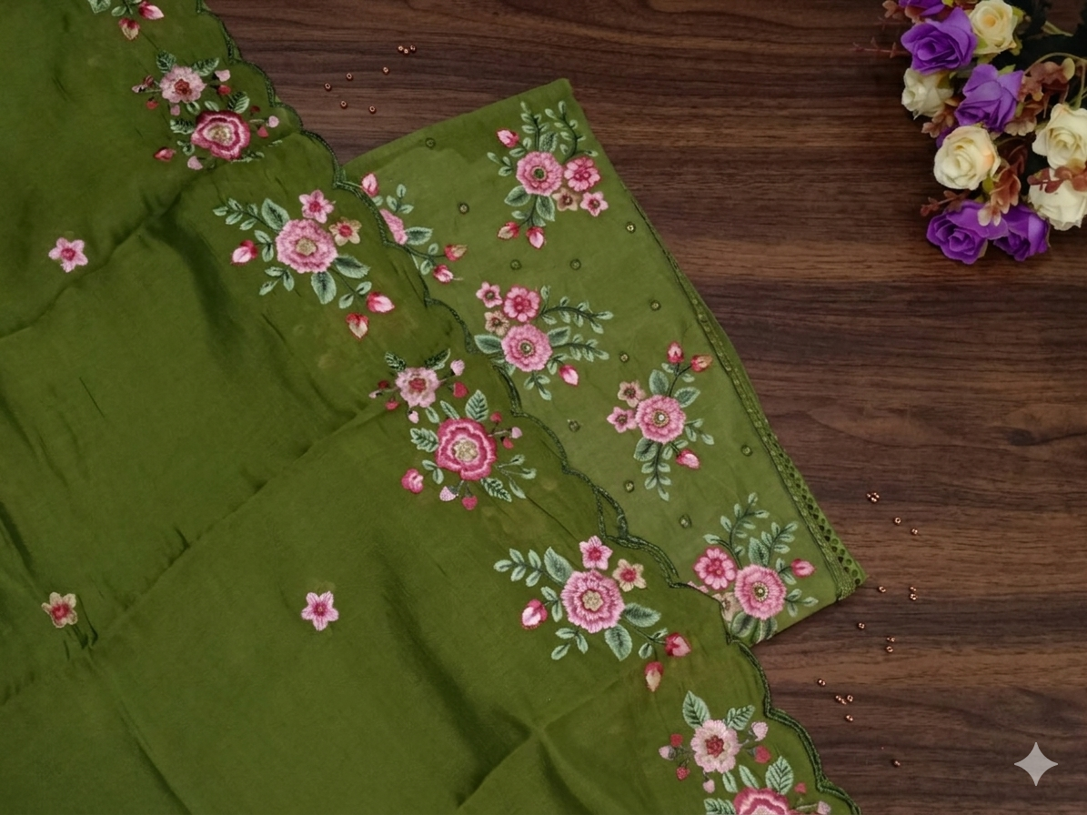 Woman wearing a golden banarasi silk churidhar with zari details